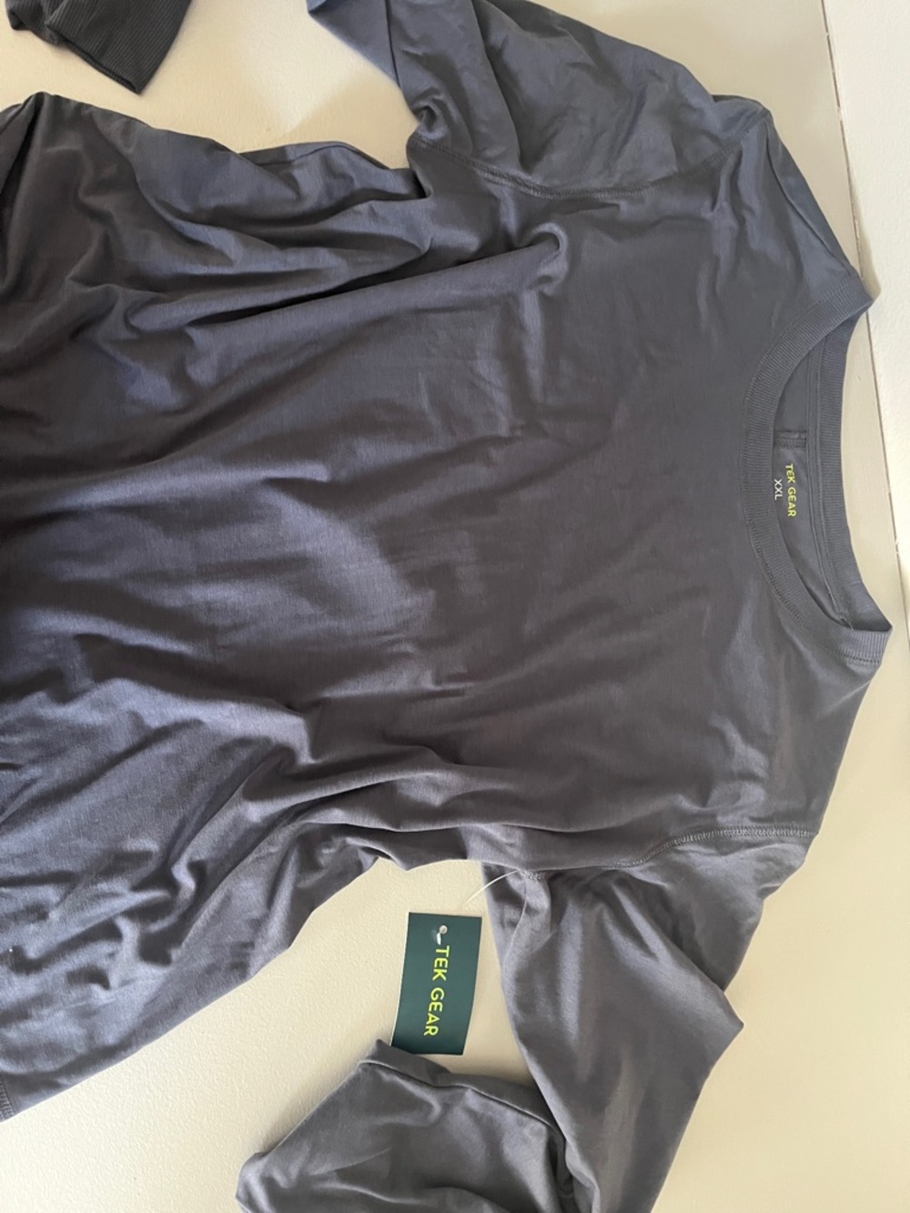 tek gear Men’s Long Sleeve Crew Shirt - Charcoal